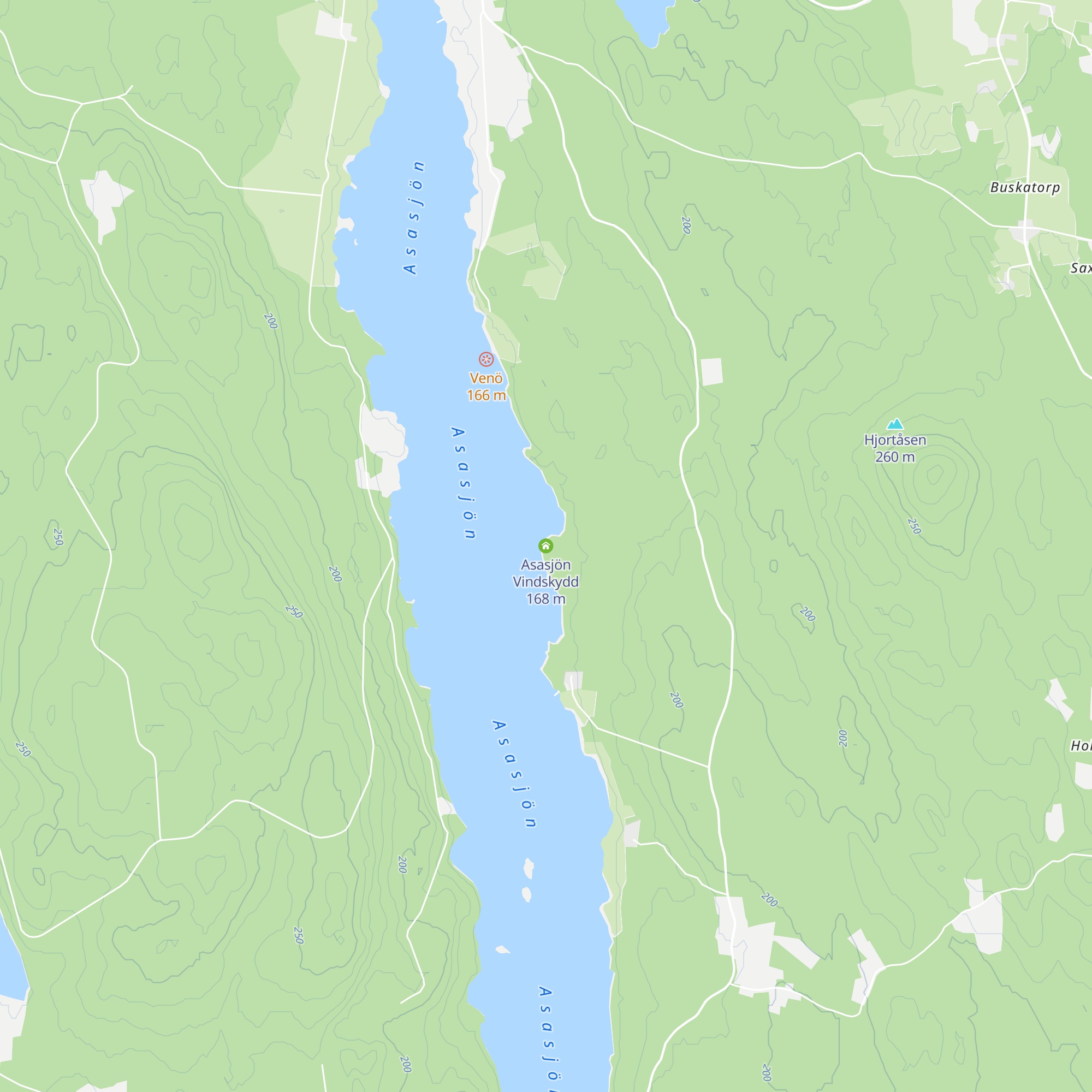 Asasjön Vindskydd map