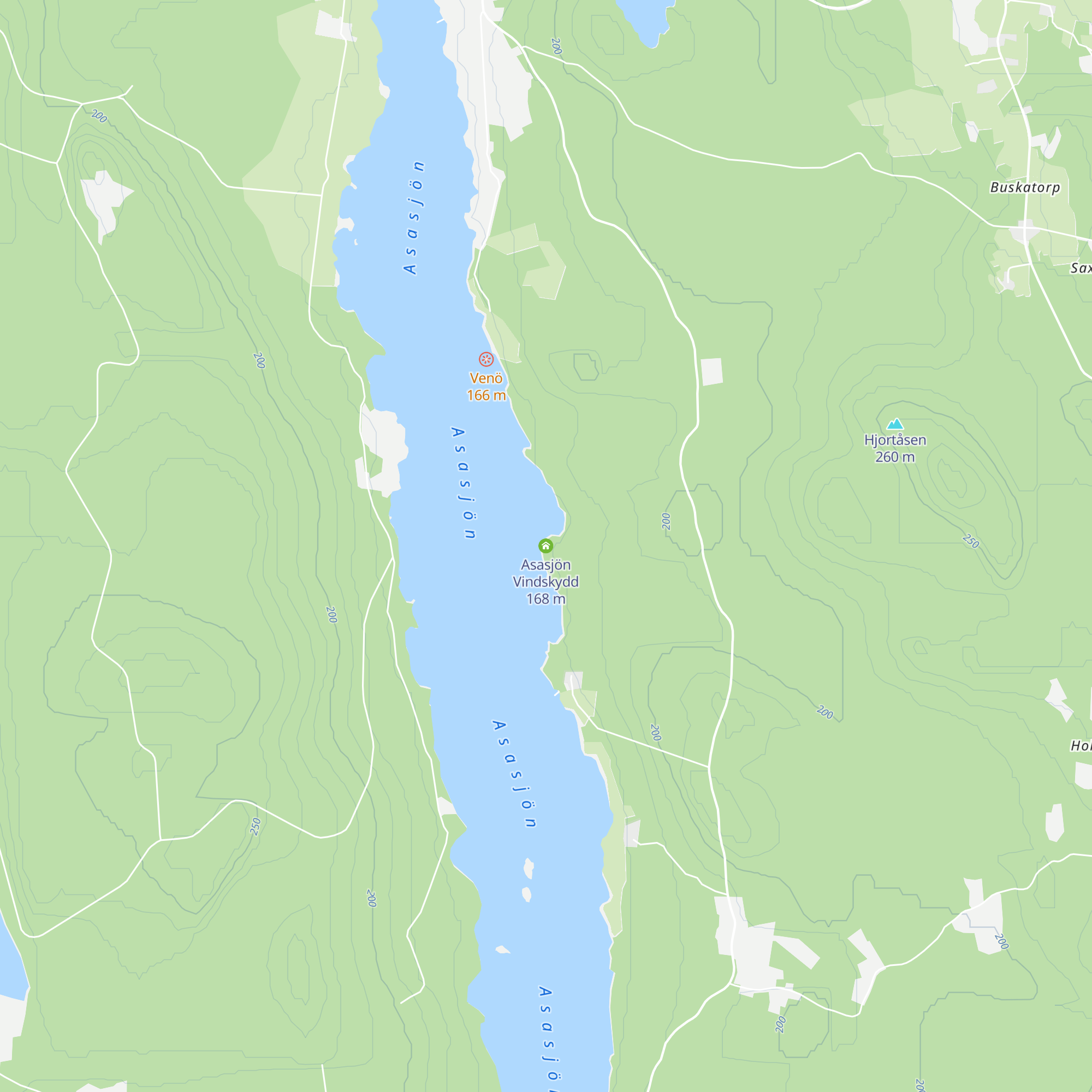 Asasjön Vindskydd map