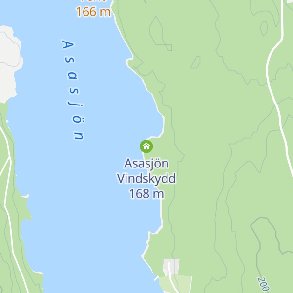 Map of Asasjön Vindskydd