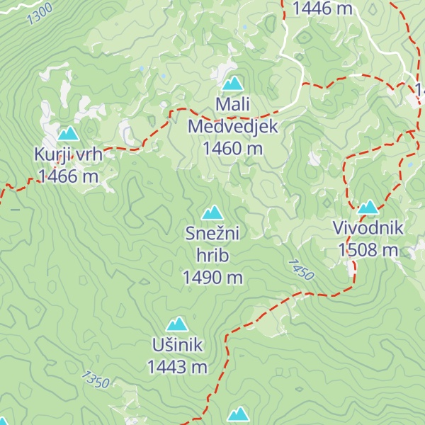 Map of Snežni hrib
