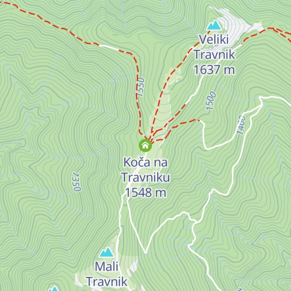 Map of Koča na Travniku