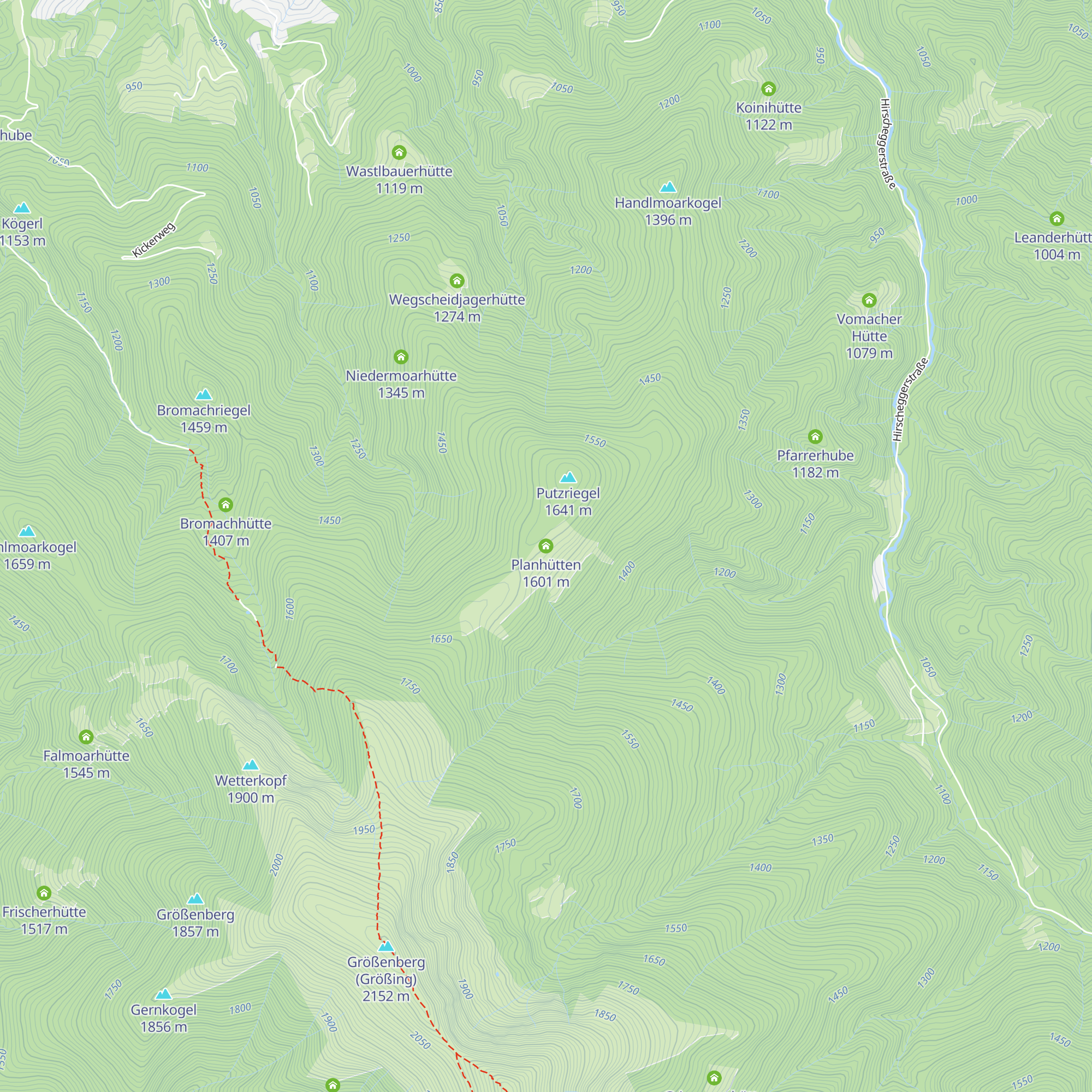 Planhütten map