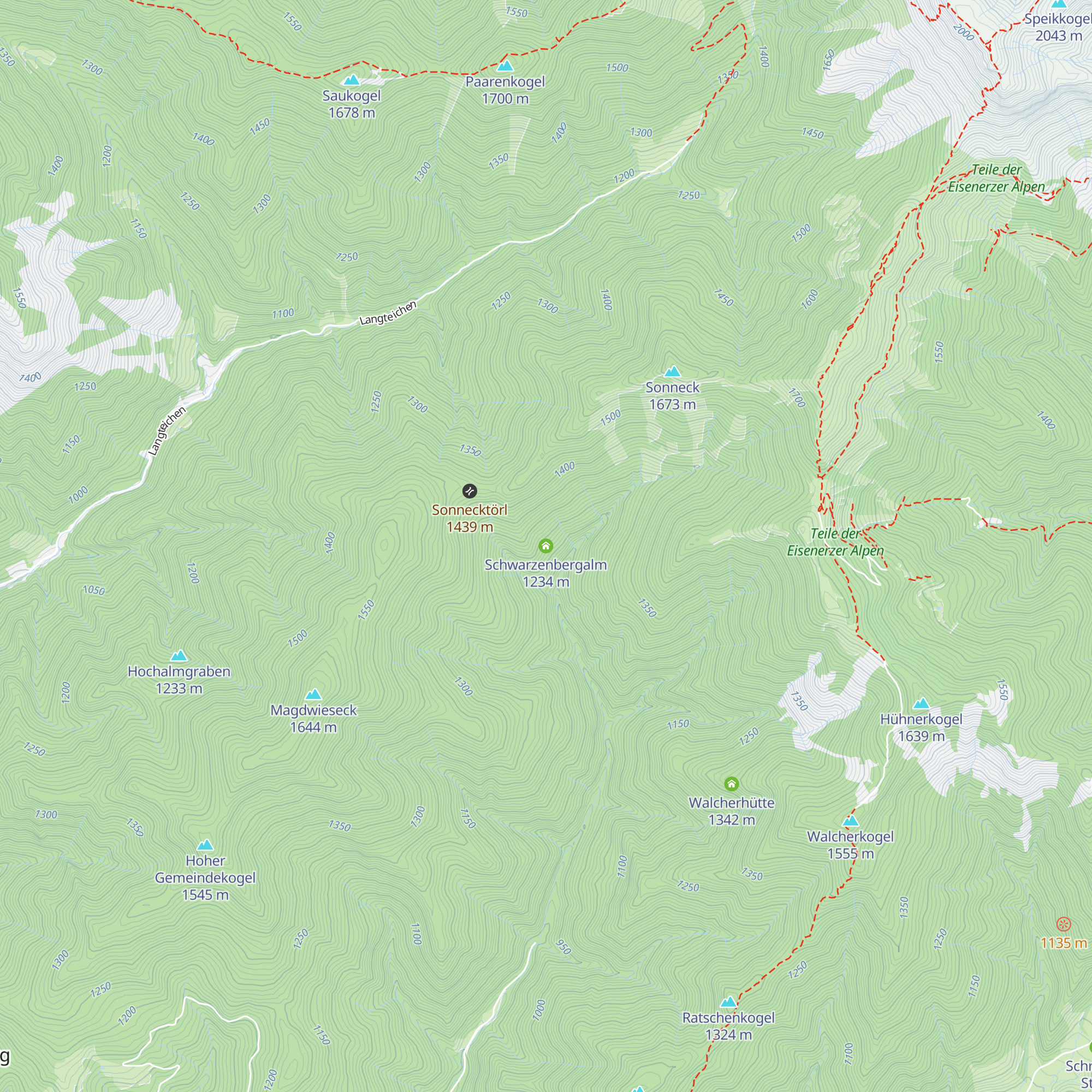 Schwarzenbergalm map
