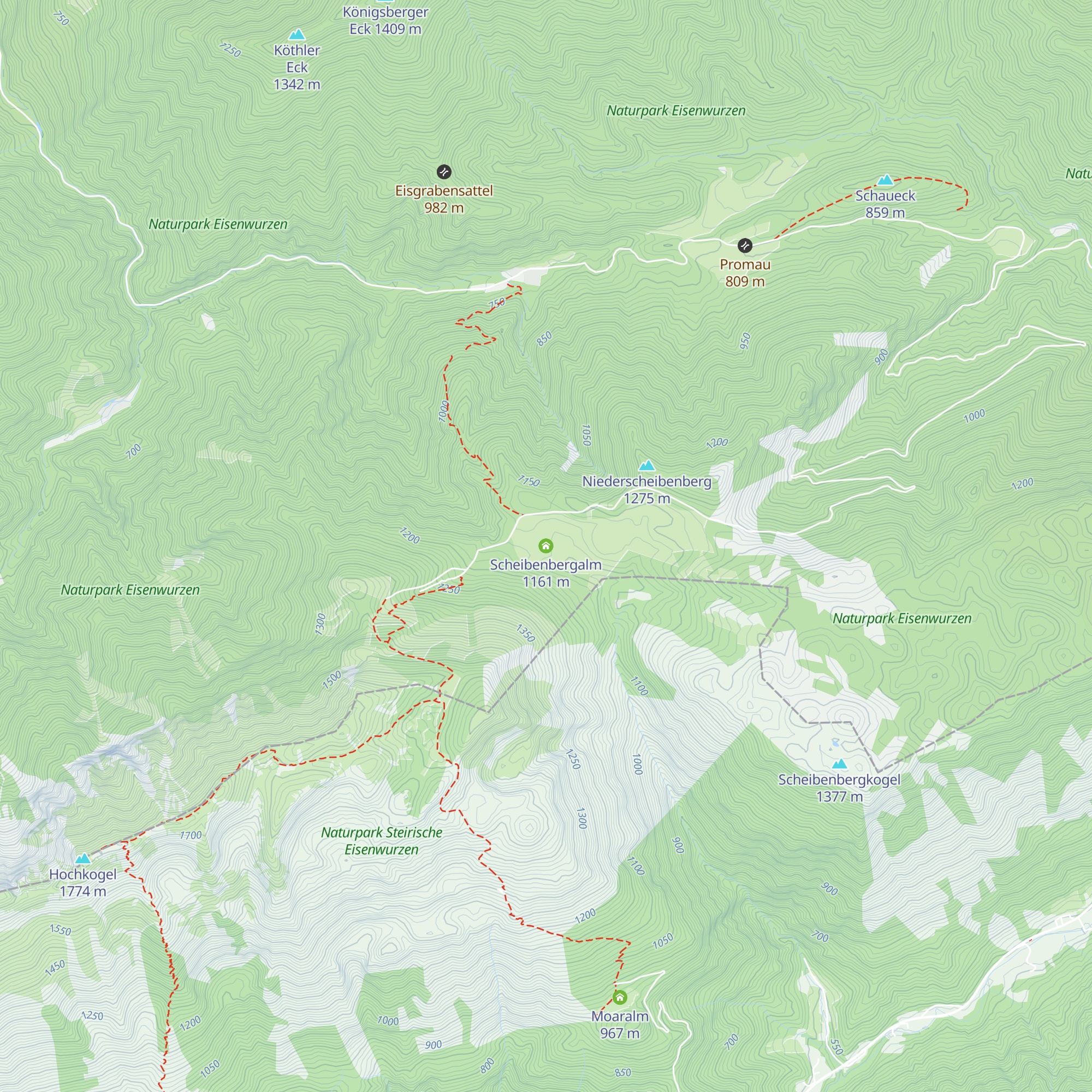 Scheibenbergalm map