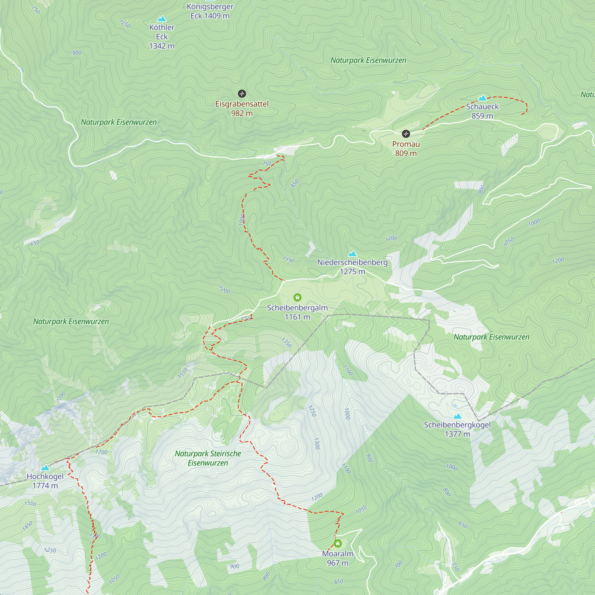 Scheibenbergalm map