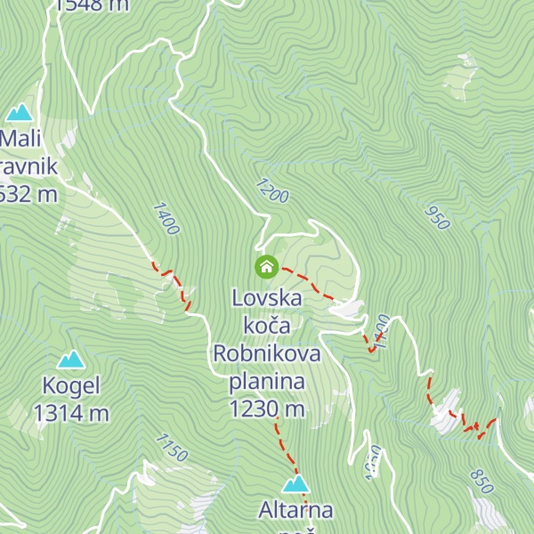Map of Lovska koča Robnikova planina