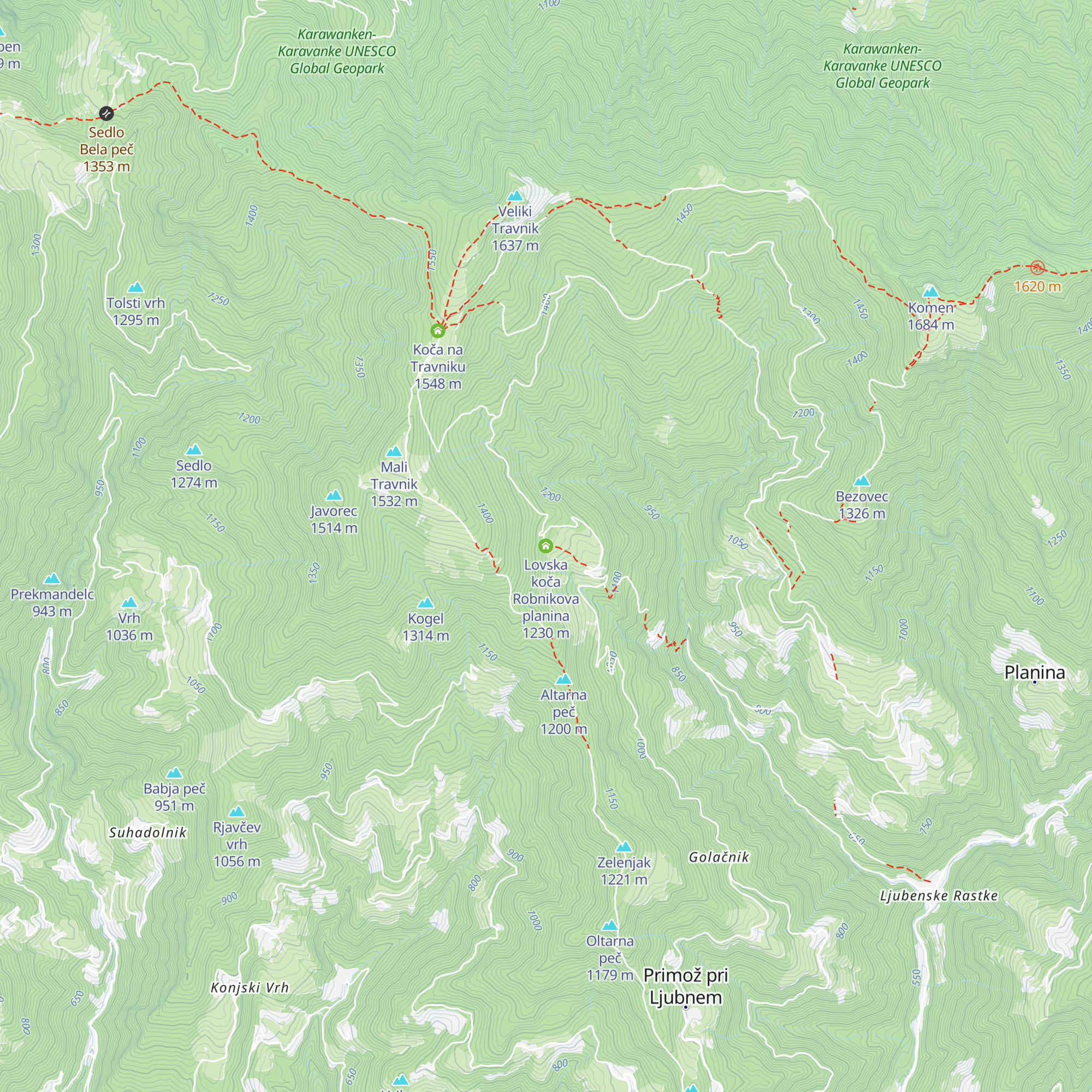 Lovska koča Robnikova planina map