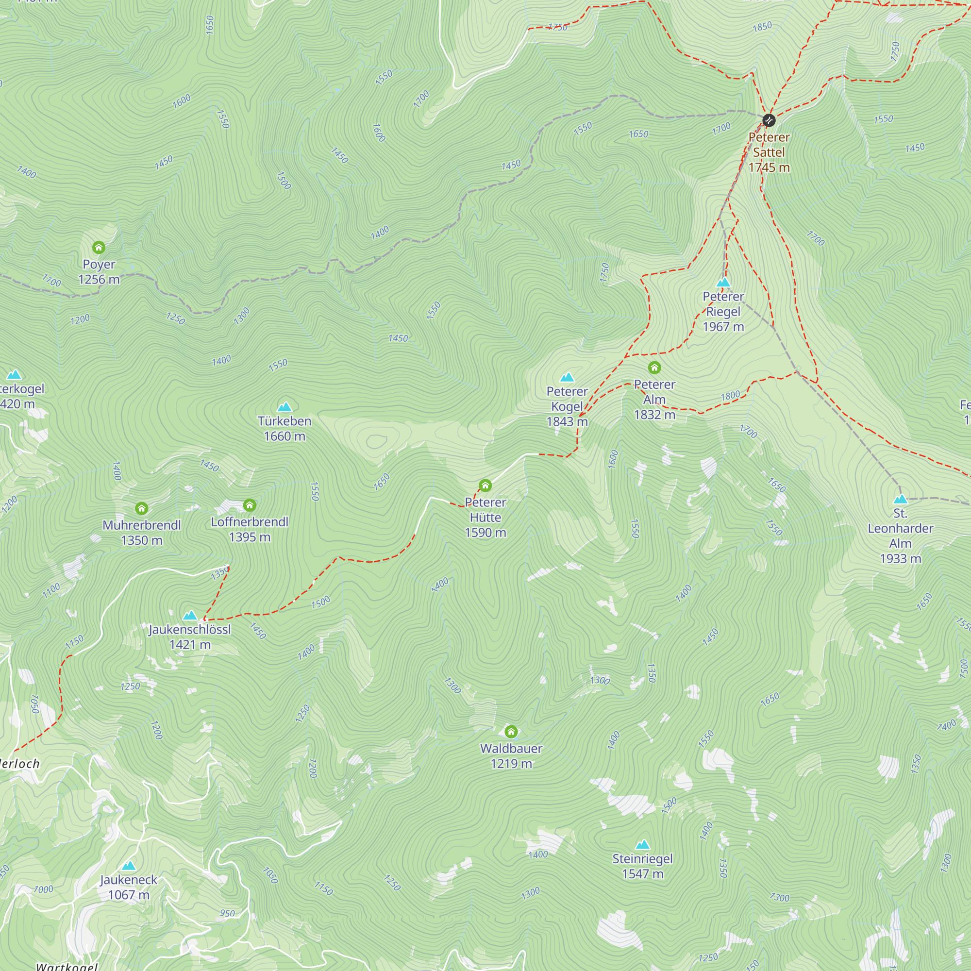 Peterer Hütte map