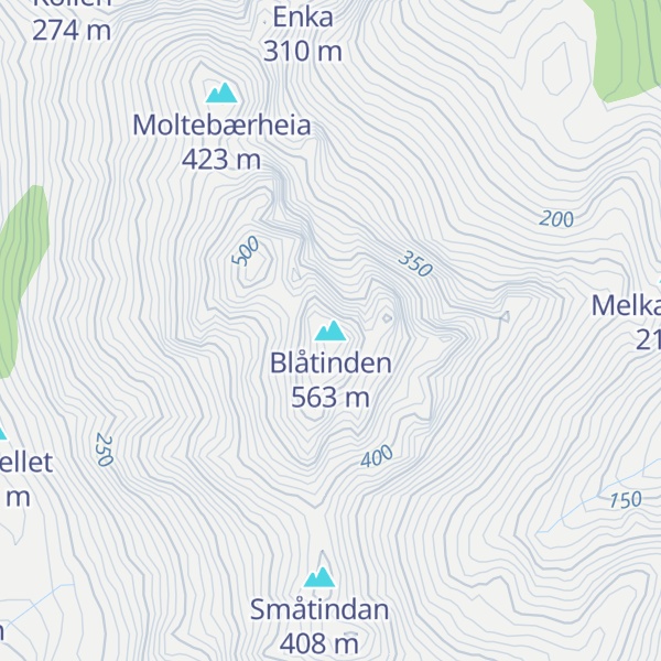 Map of Blåtinden