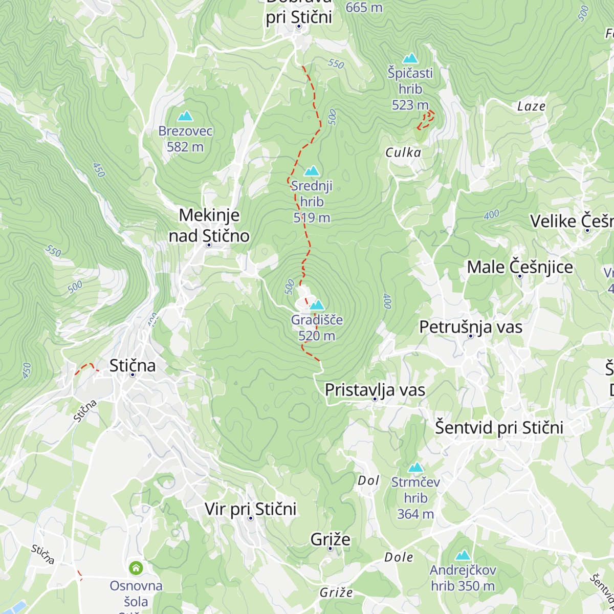 Lavričeva koča na Gradišču map