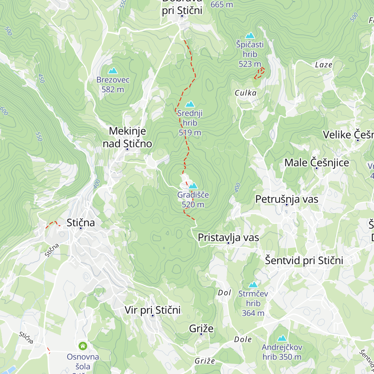 Lavričeva koča na Gradišču map