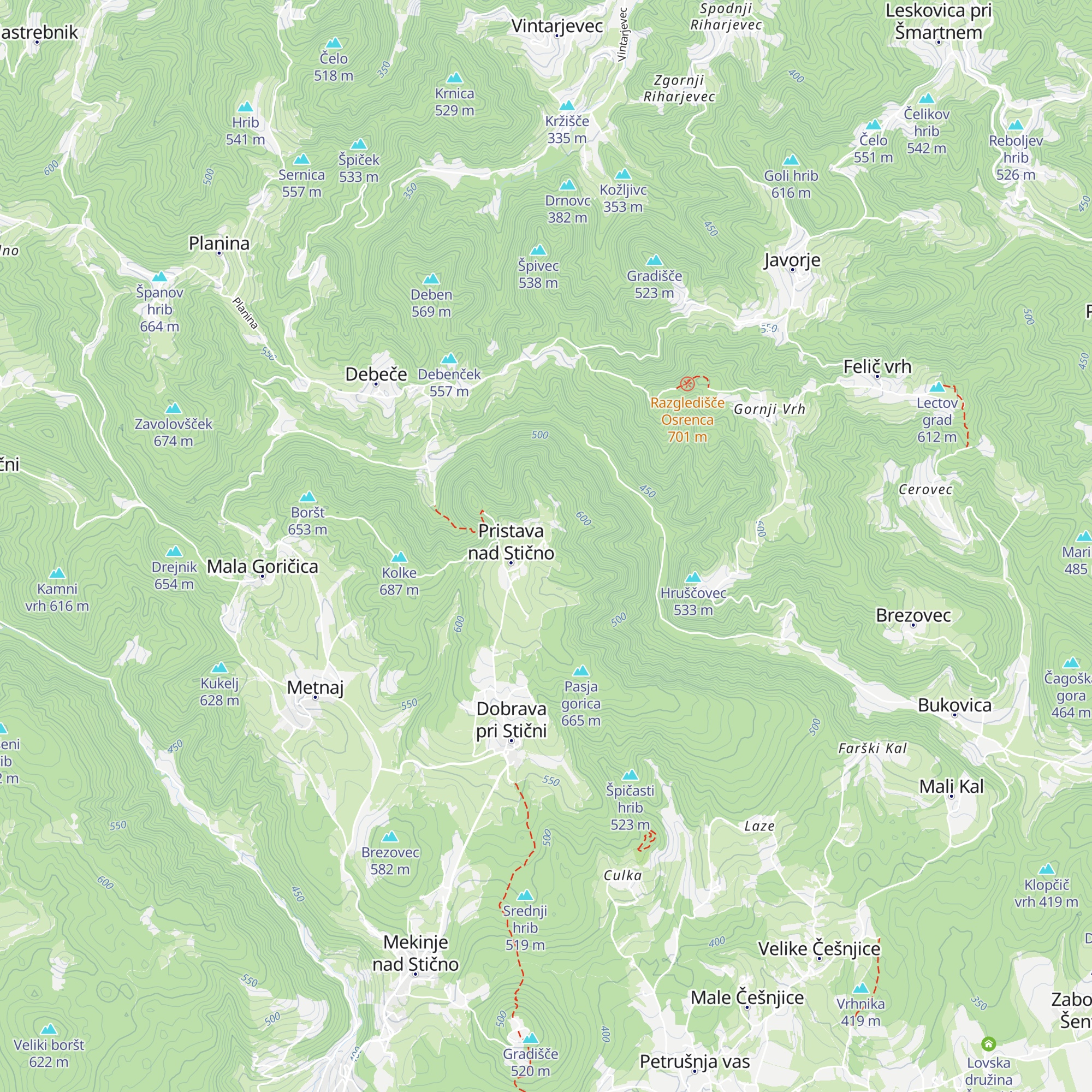 Partizanski dom Pristava map
