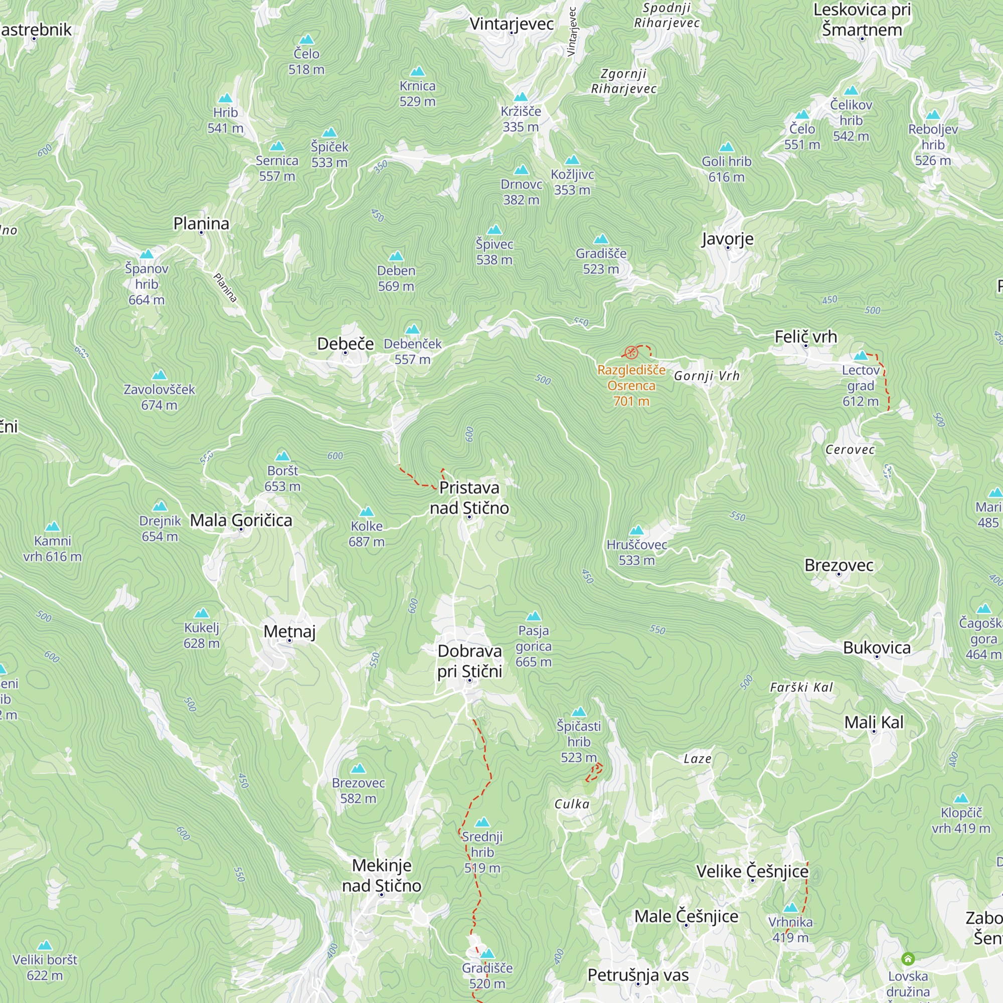 Partizanski dom Pristava map