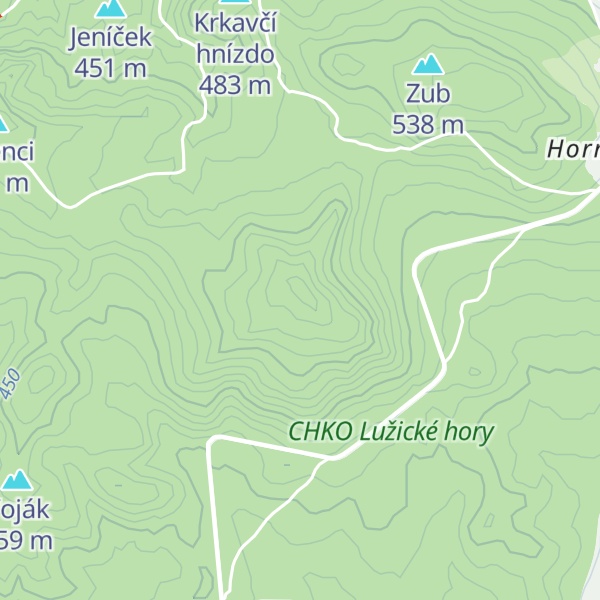 Map of Pískový vrch