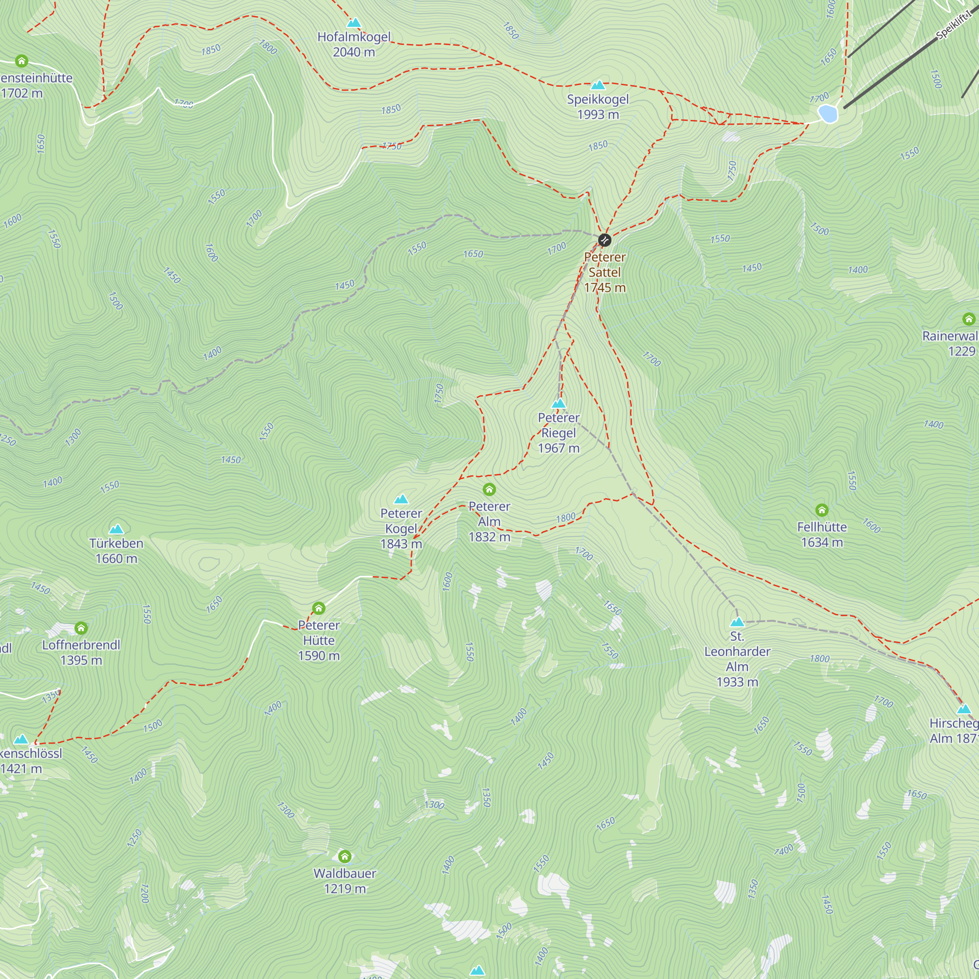 Peterer Alm map