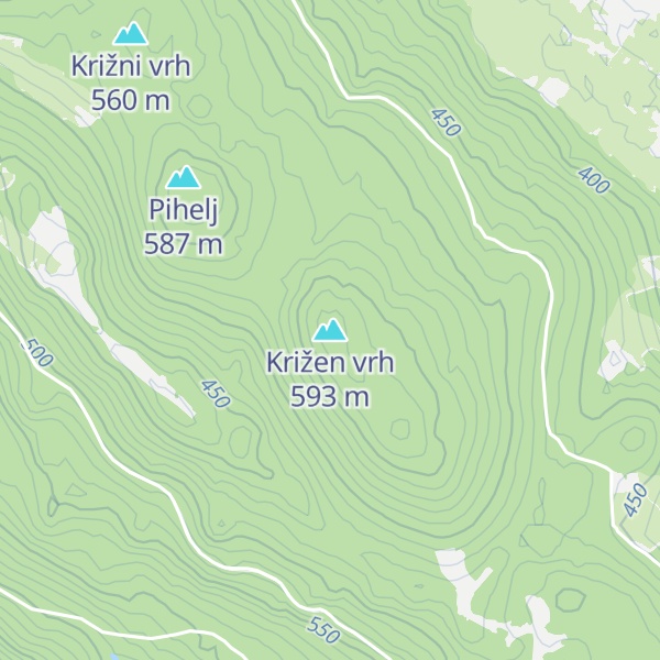 Map of Križen vrh