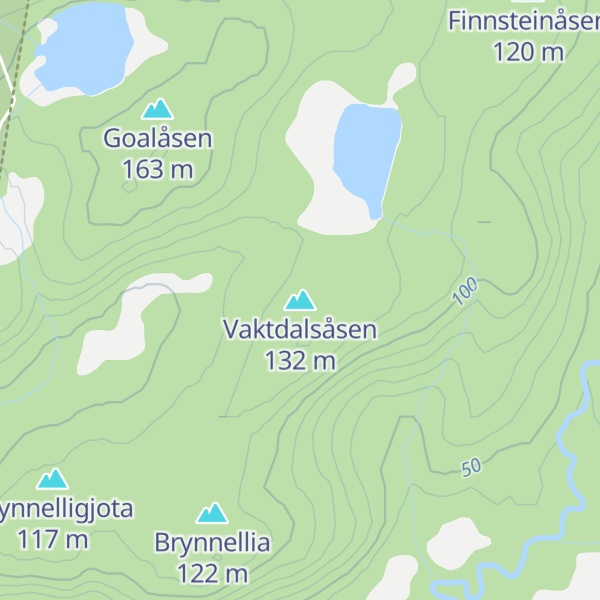 Map of Vaktdalsåsen