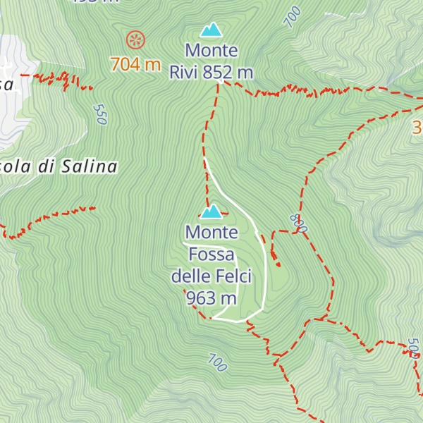 Map of Monte Fossa delle Felci