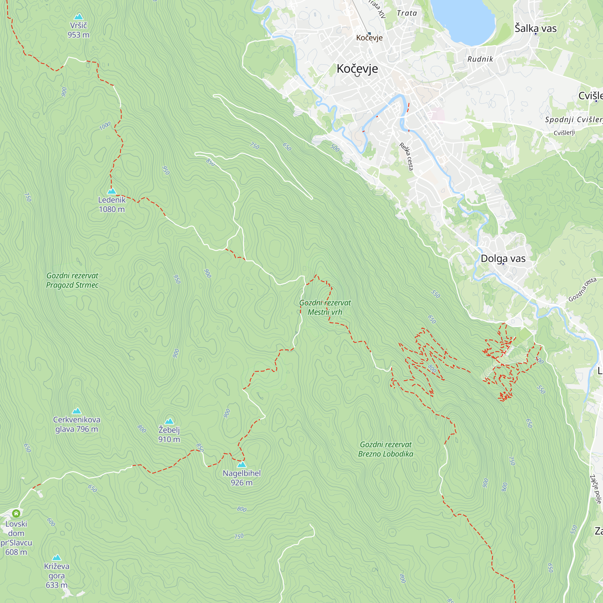 Koča pri Jelenovem studencu map