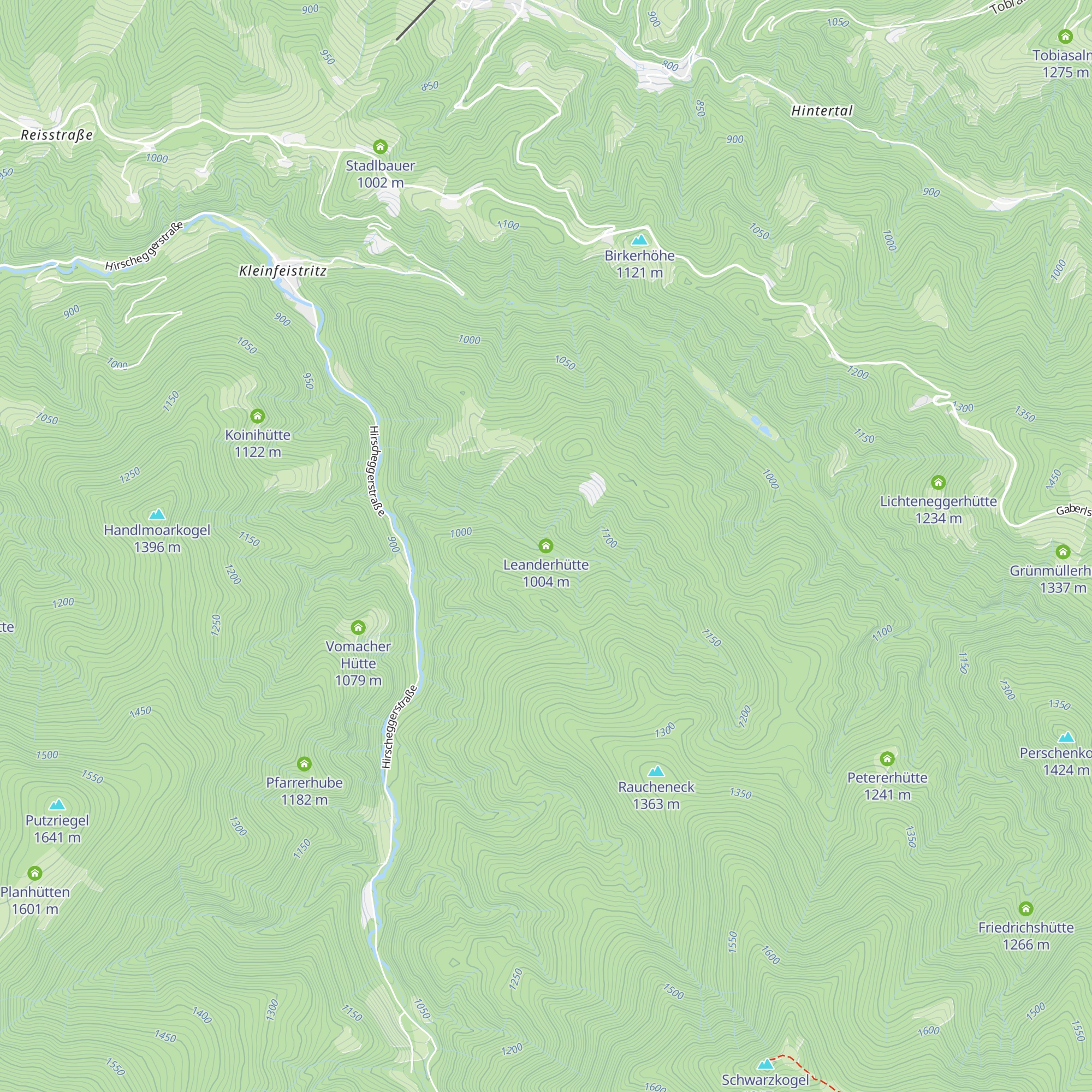 Leanderhütte map