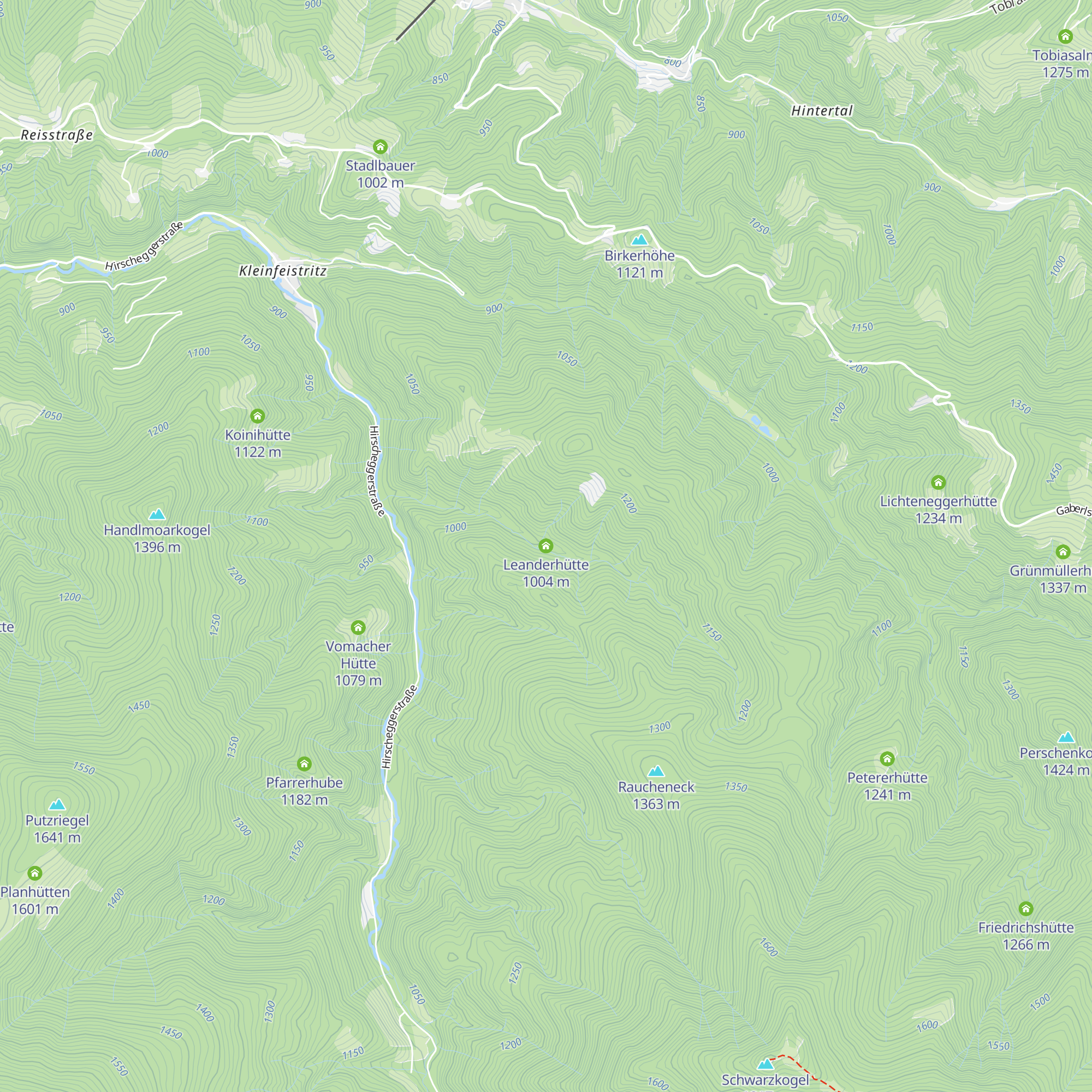 Leanderhütte map