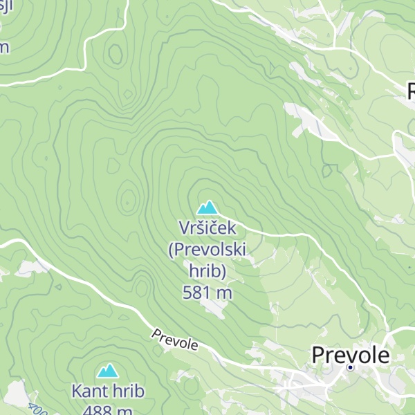 Map of Vršiček (Prevolski hrib)