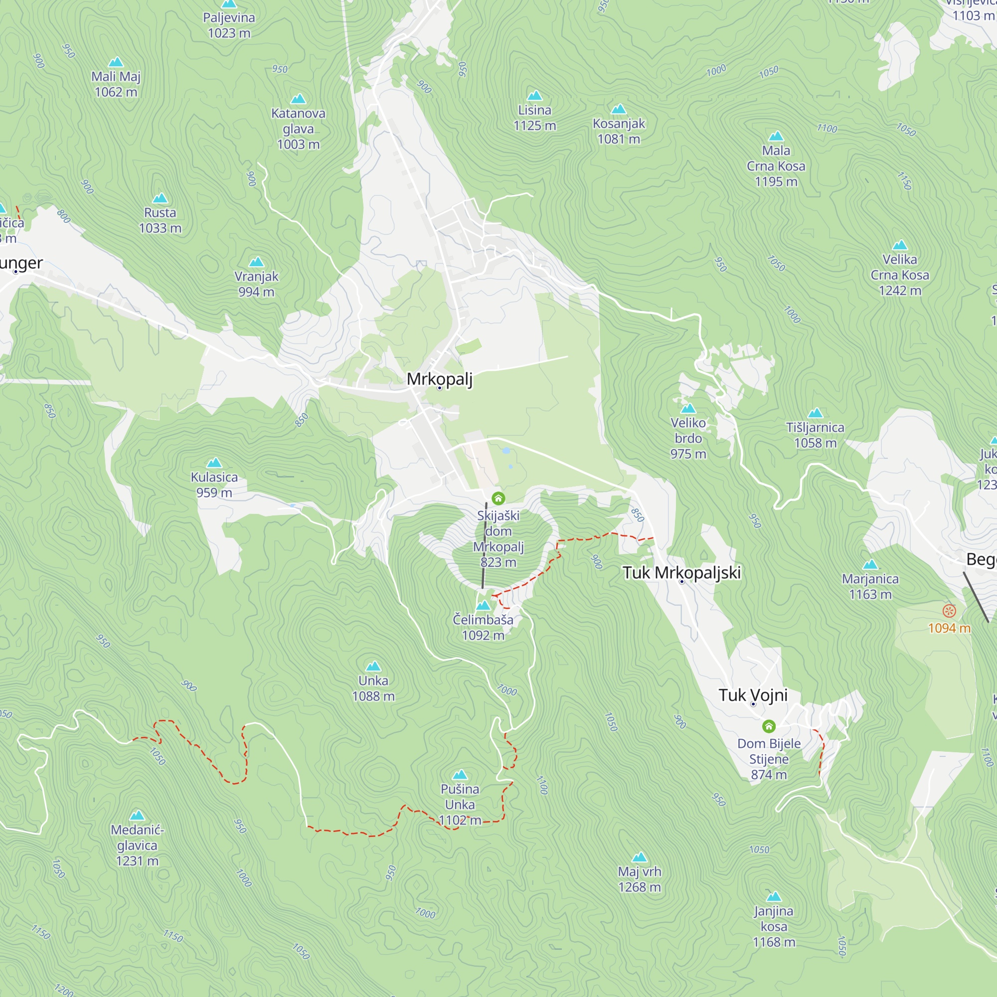 Skijaški dom Mrkopalj map