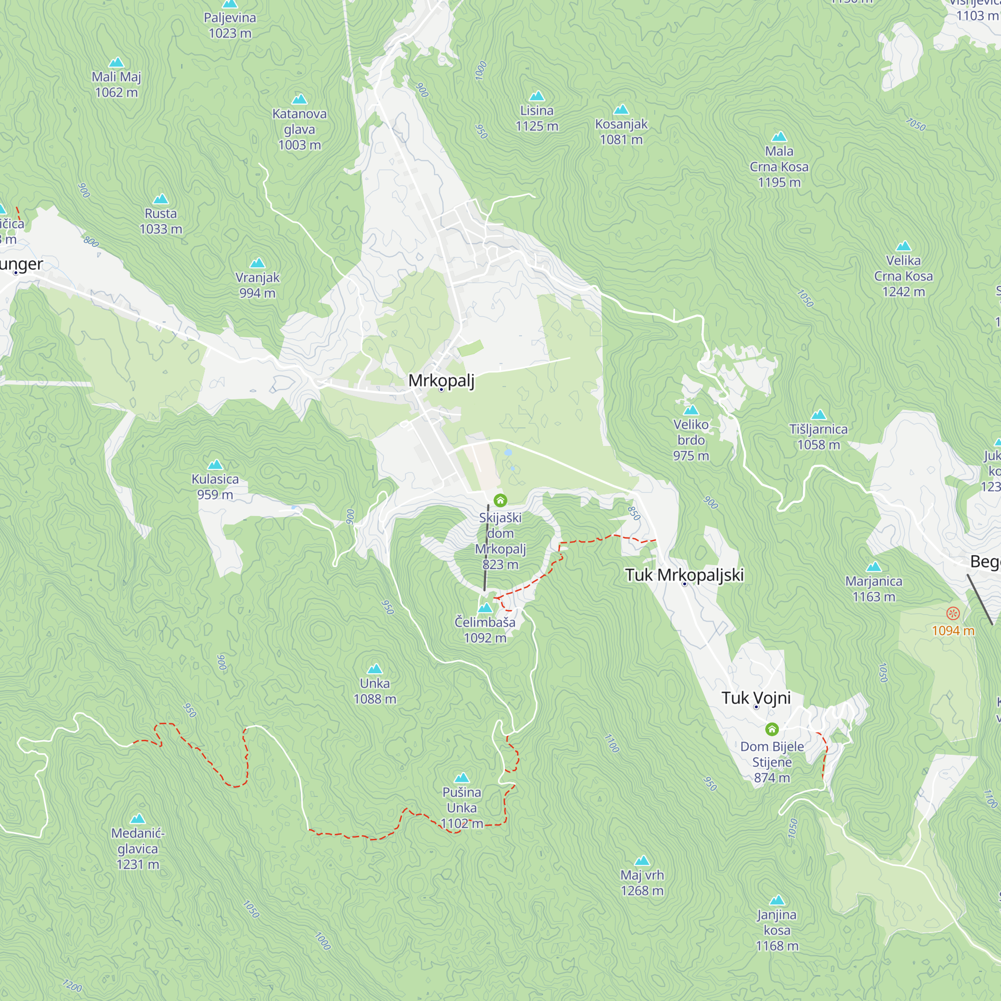 Skijaški dom Mrkopalj map