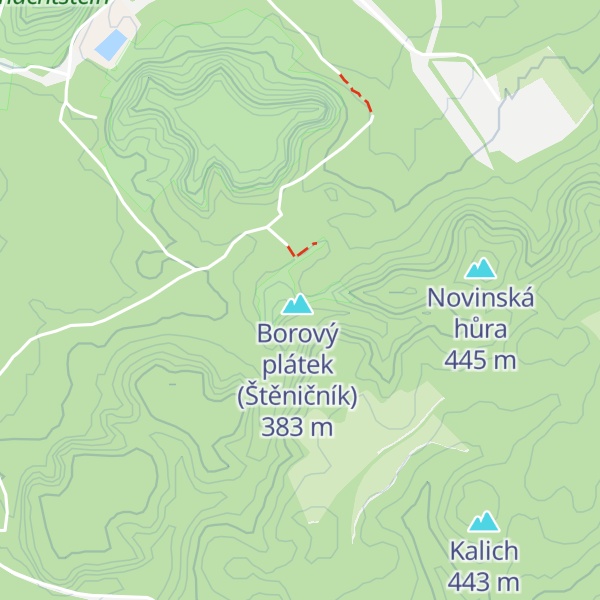 Map of Borový hrot (Štětináč)