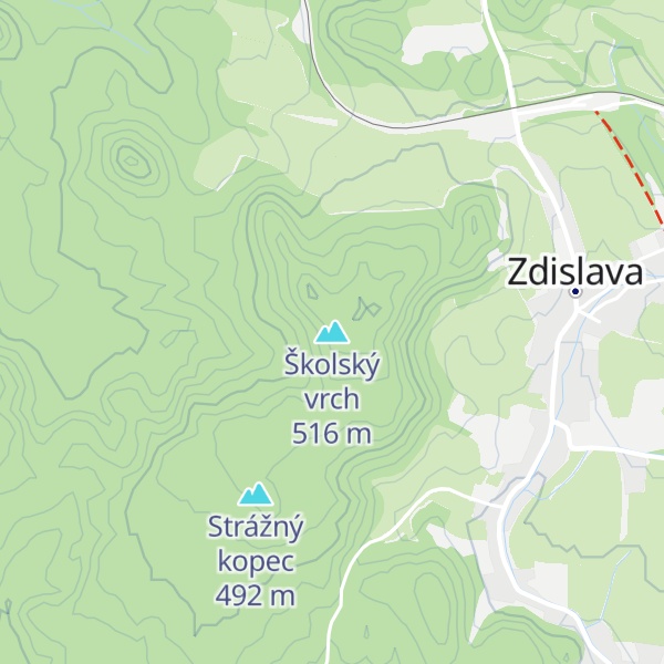 Map of Školský vrch