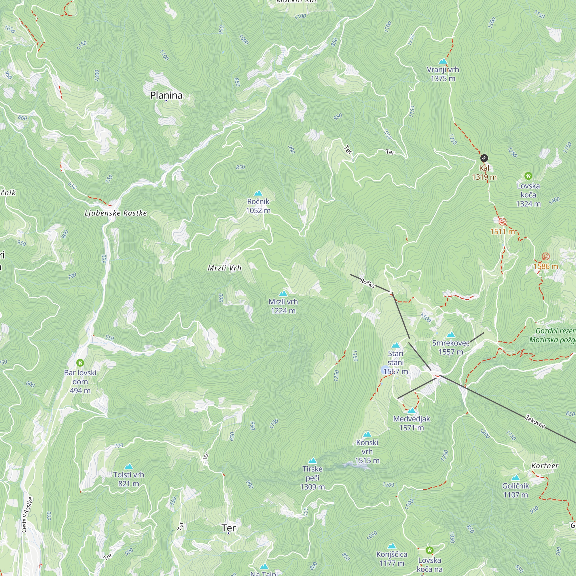 Lovska koča Praprotnica map