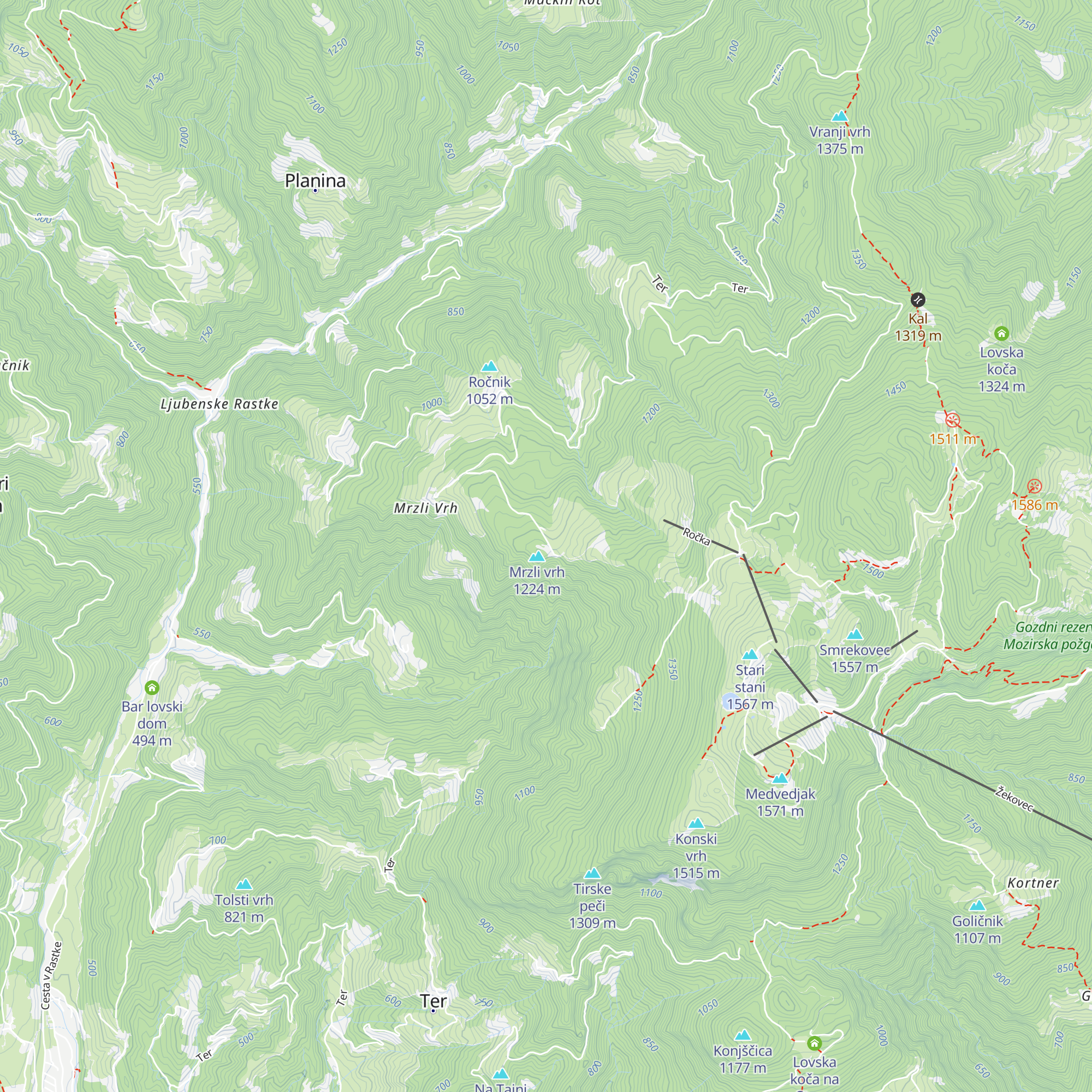 Lovska koča Praprotnica map