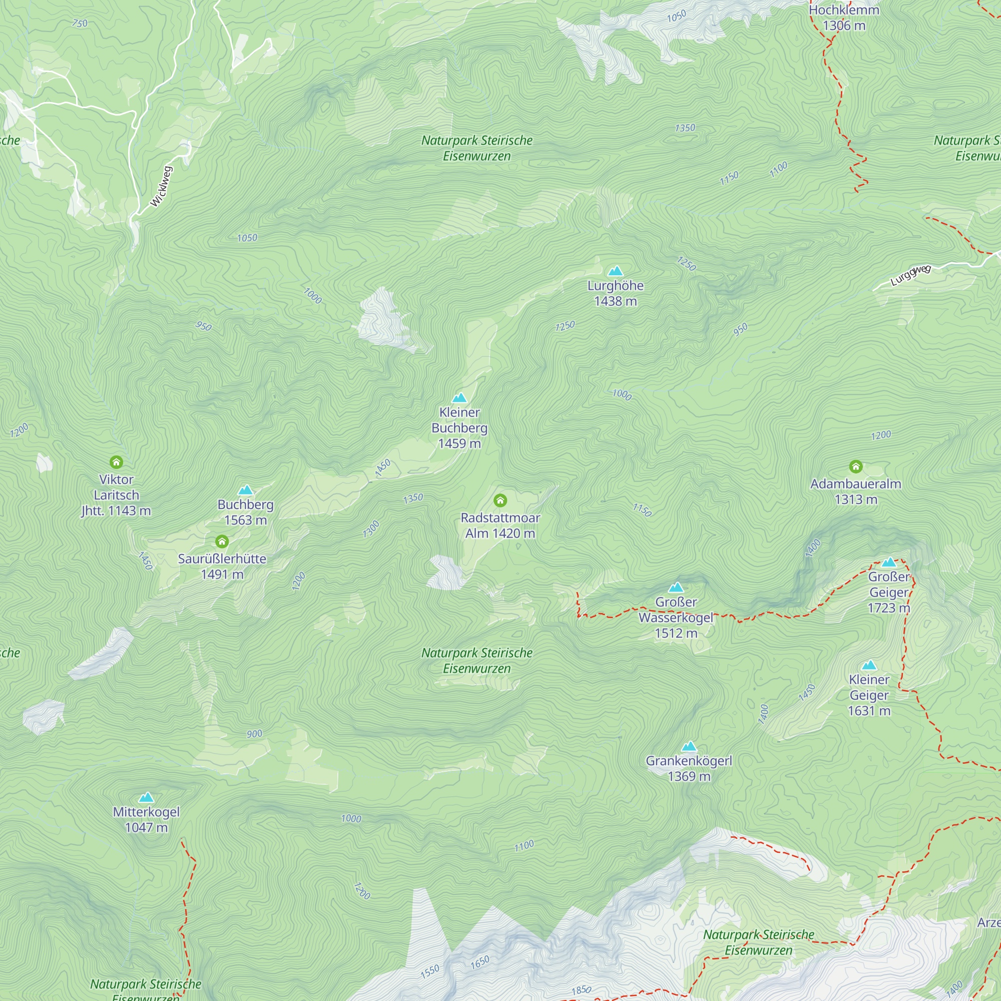 Radstattmoar Alm map