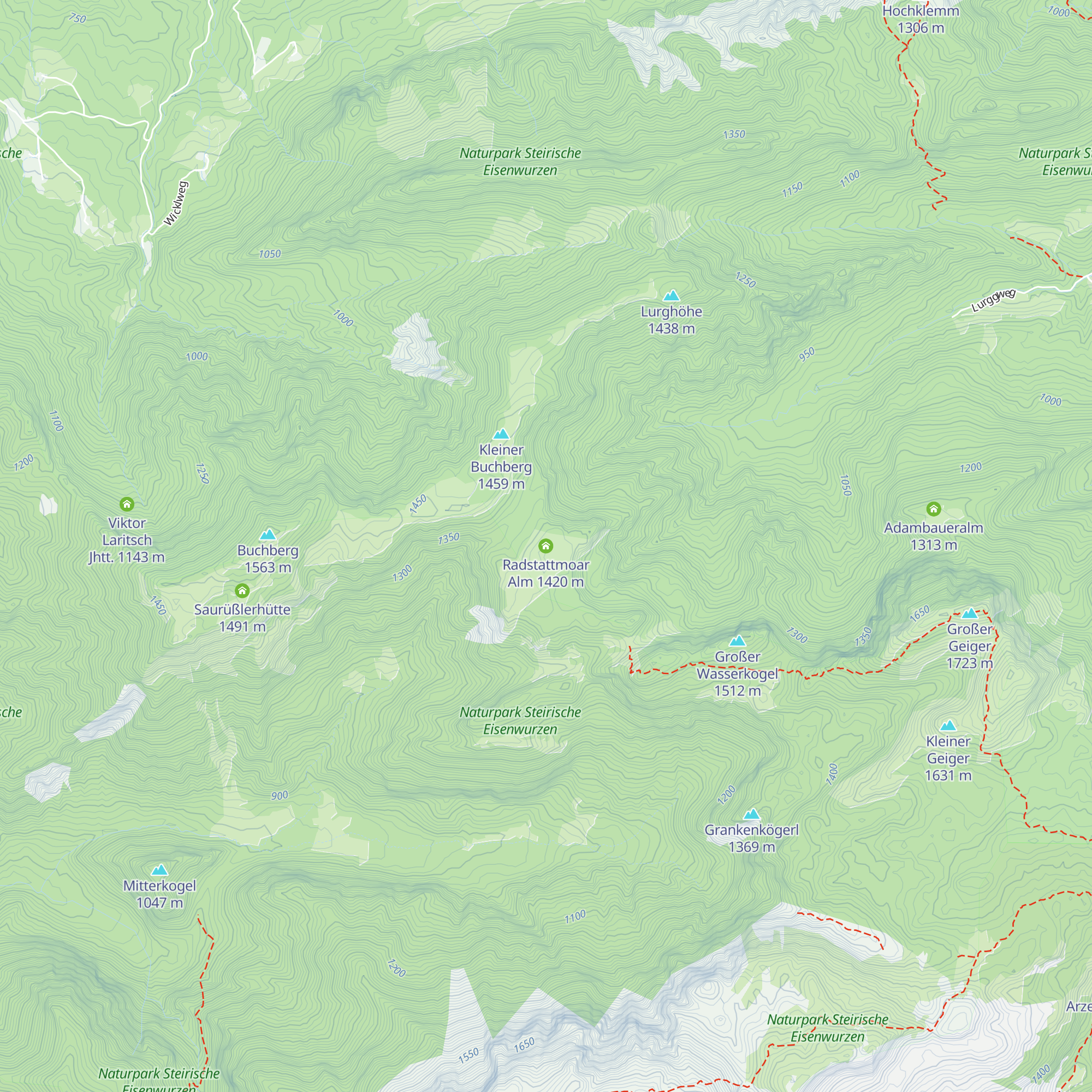 Radstattmoar Alm map