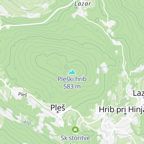 Map of Pleški hrib