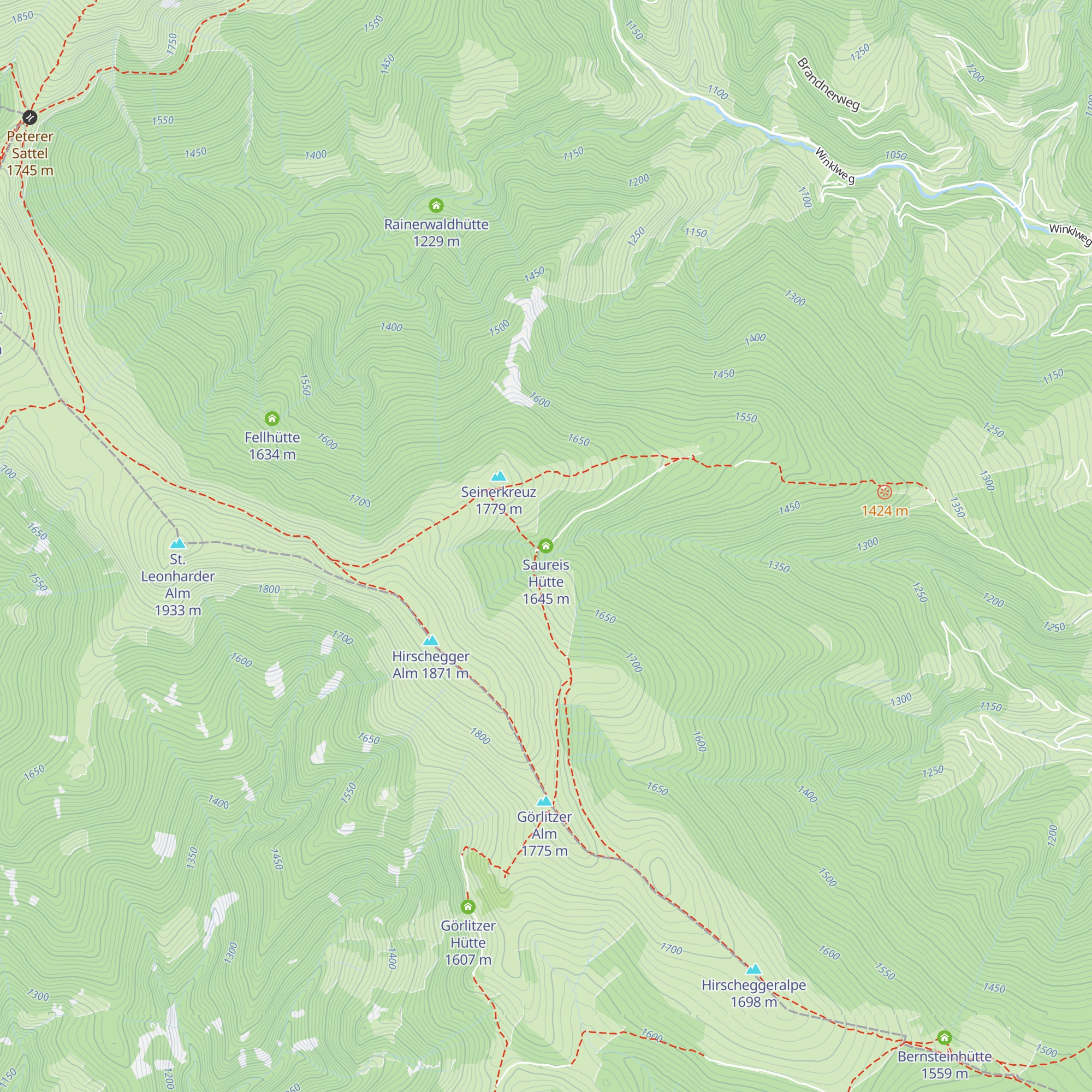 Saureis Hütte map
