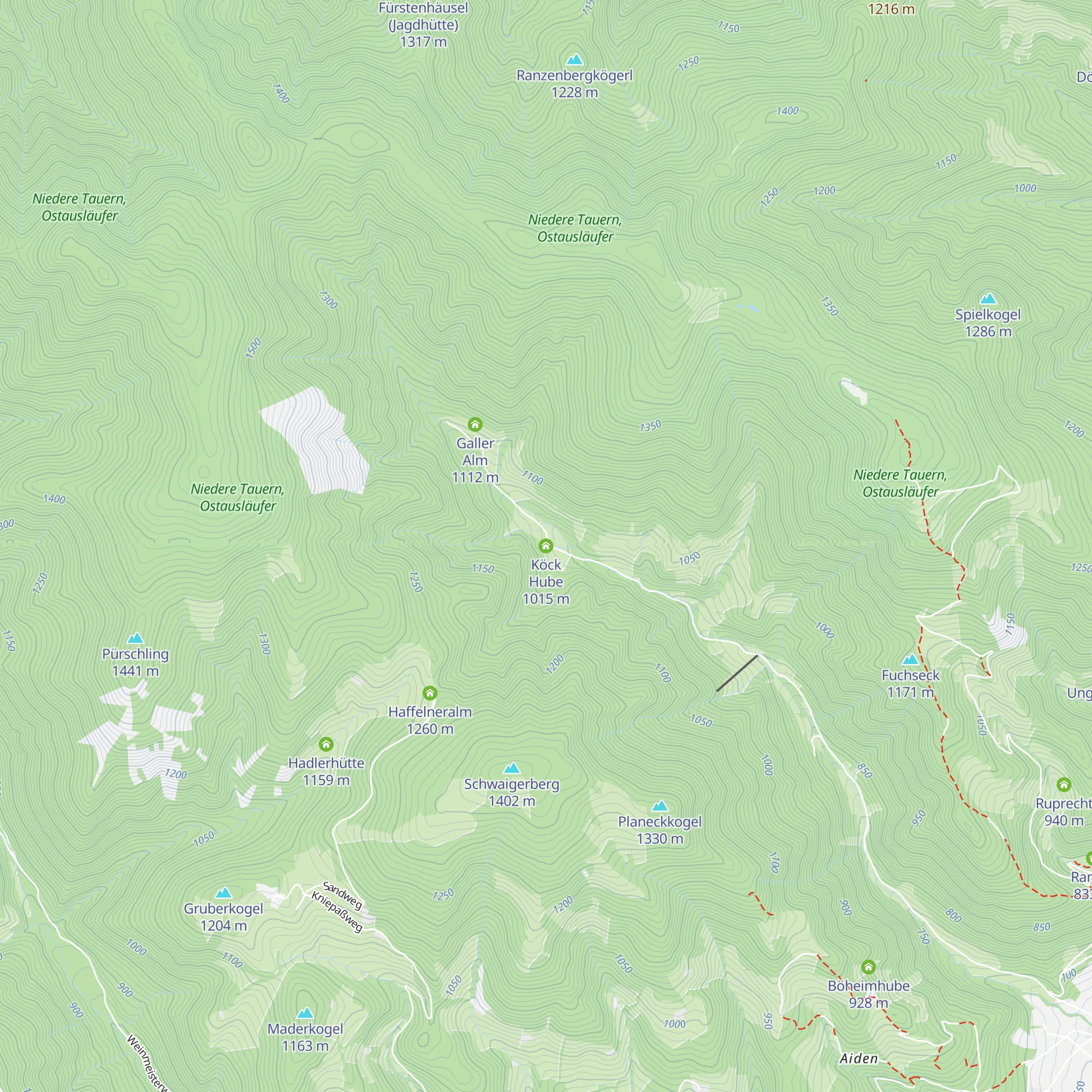 Köck Hube map