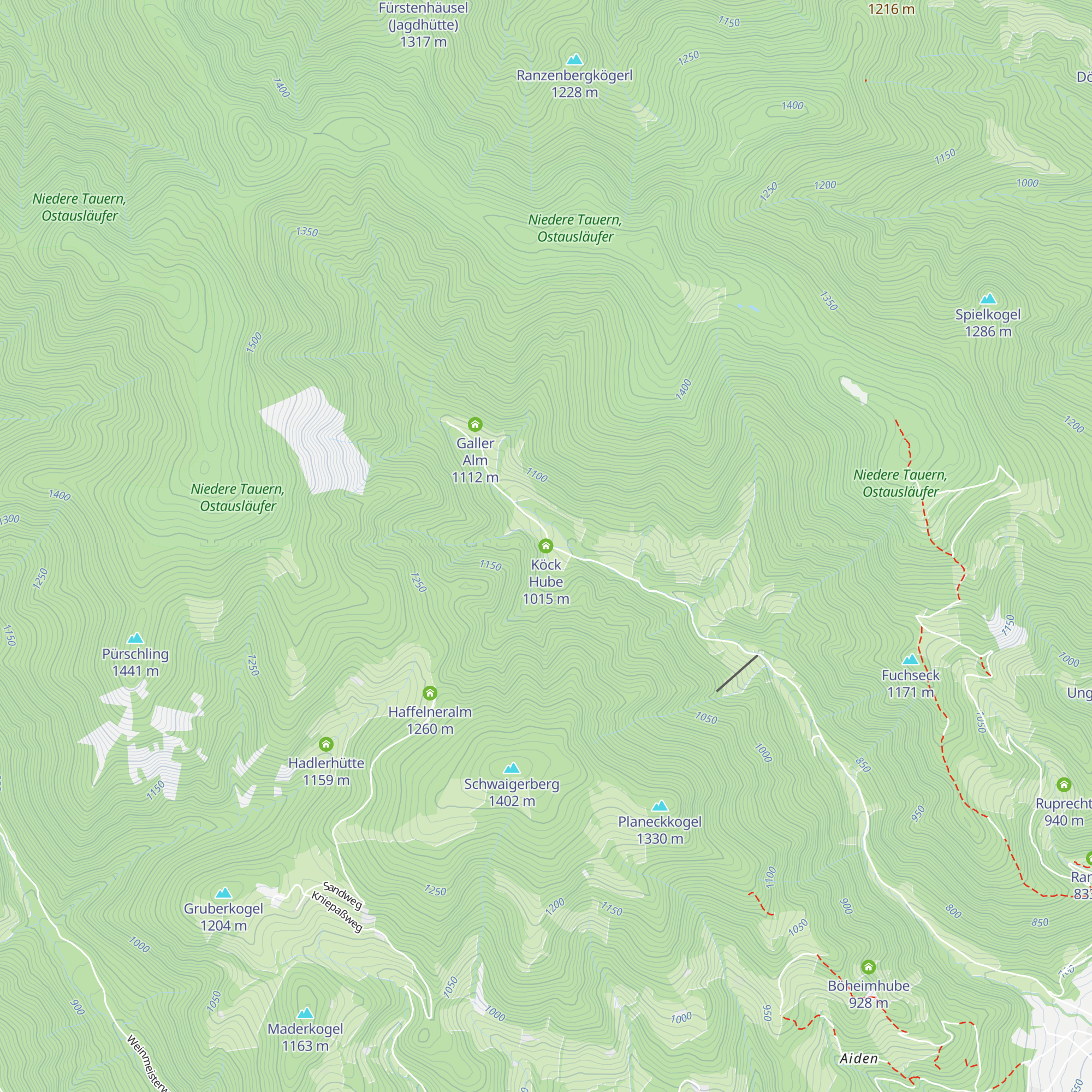 Köck Hube map