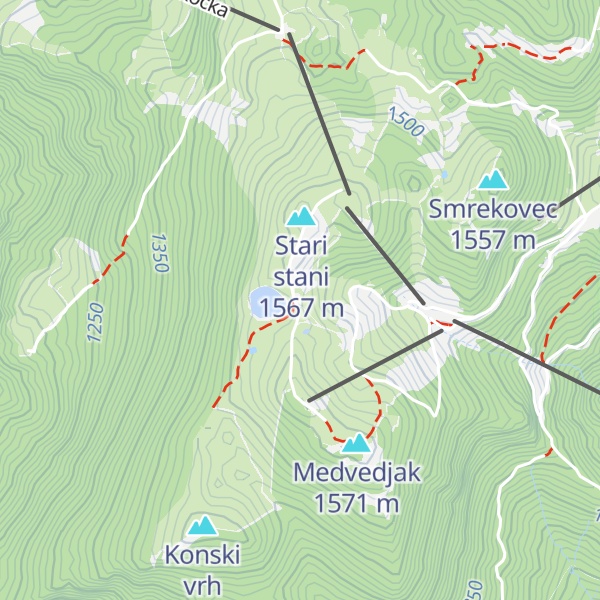 Map of Koča na Treh plotih