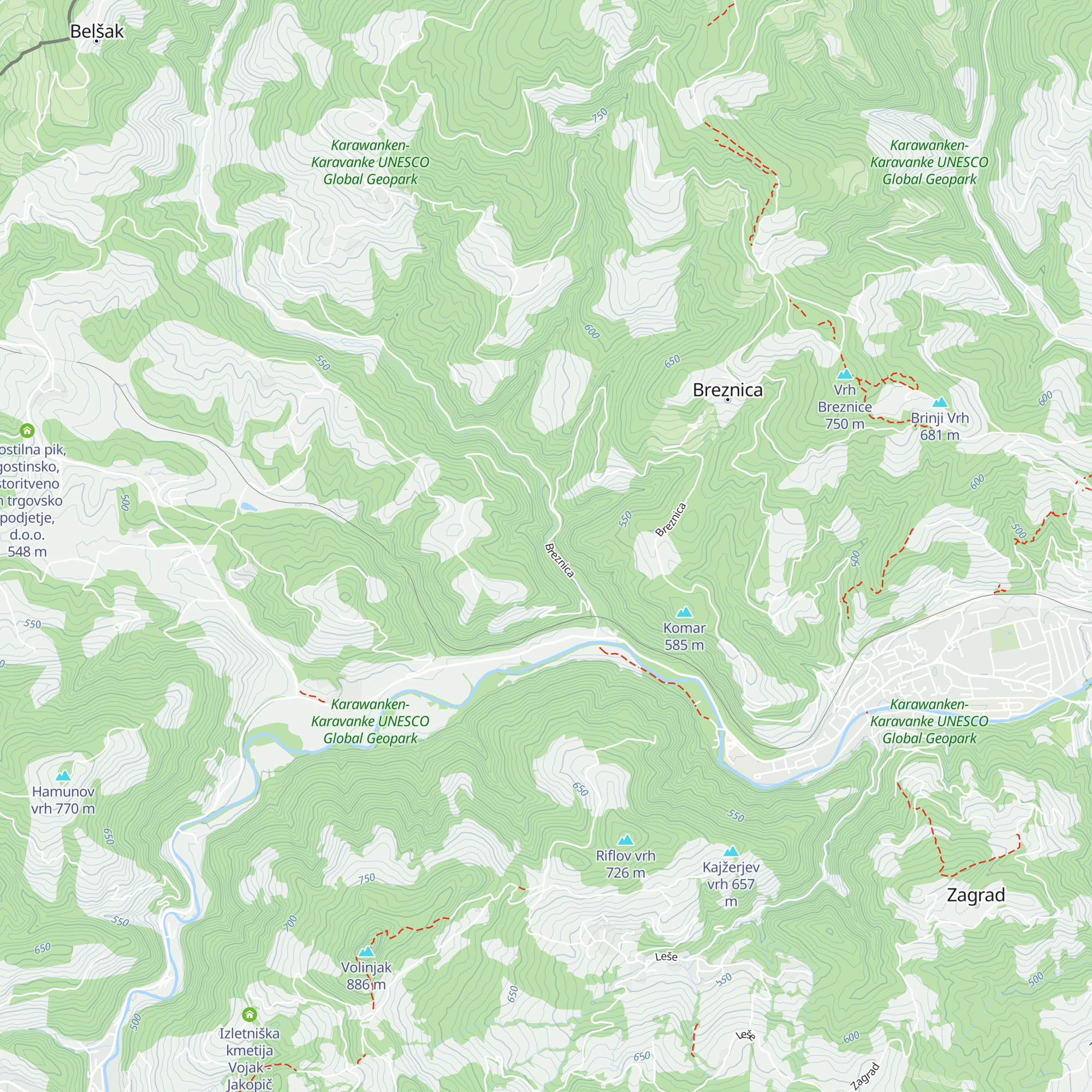 Hober turizem map