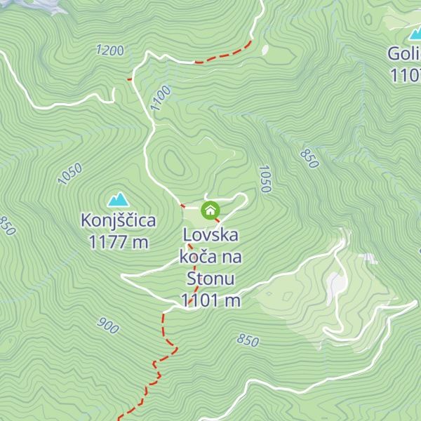 Map of Lovska koča na Stonu