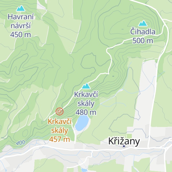 Map of Krkavčí skály