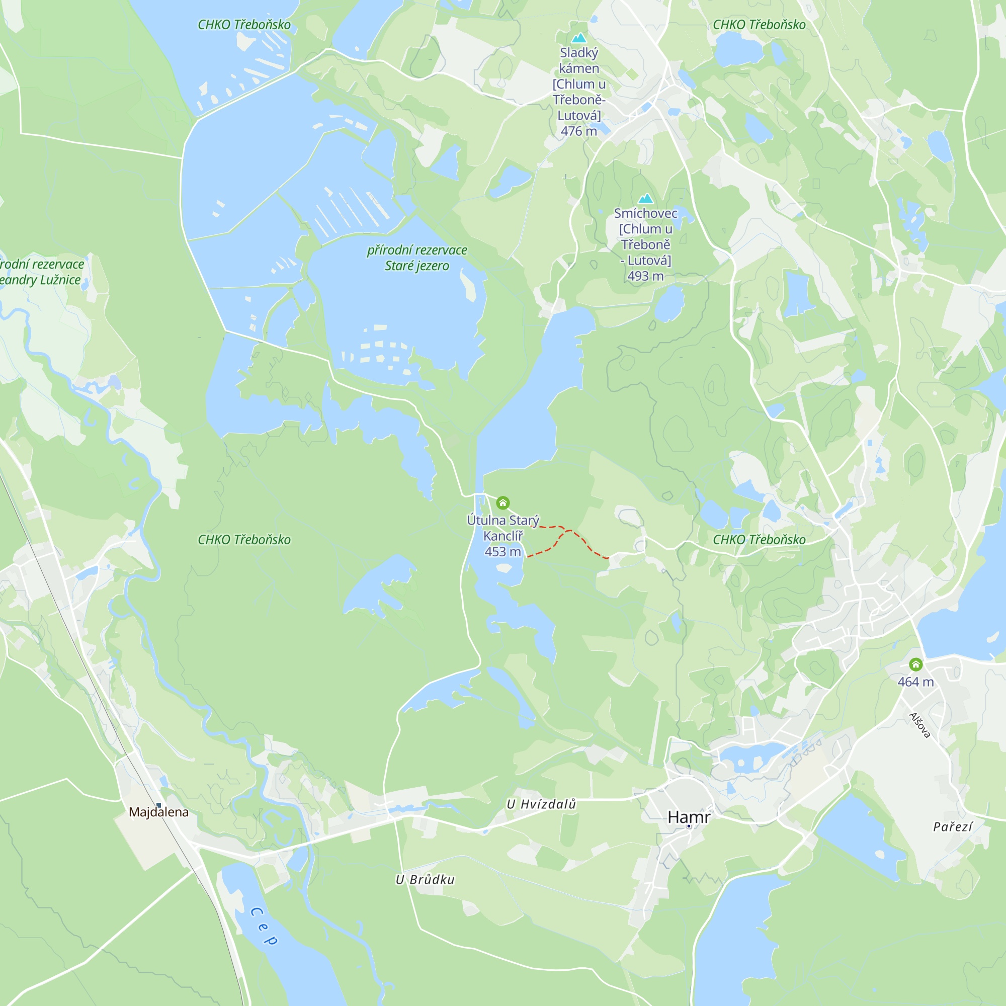 Útulna Starý Kanclíř map