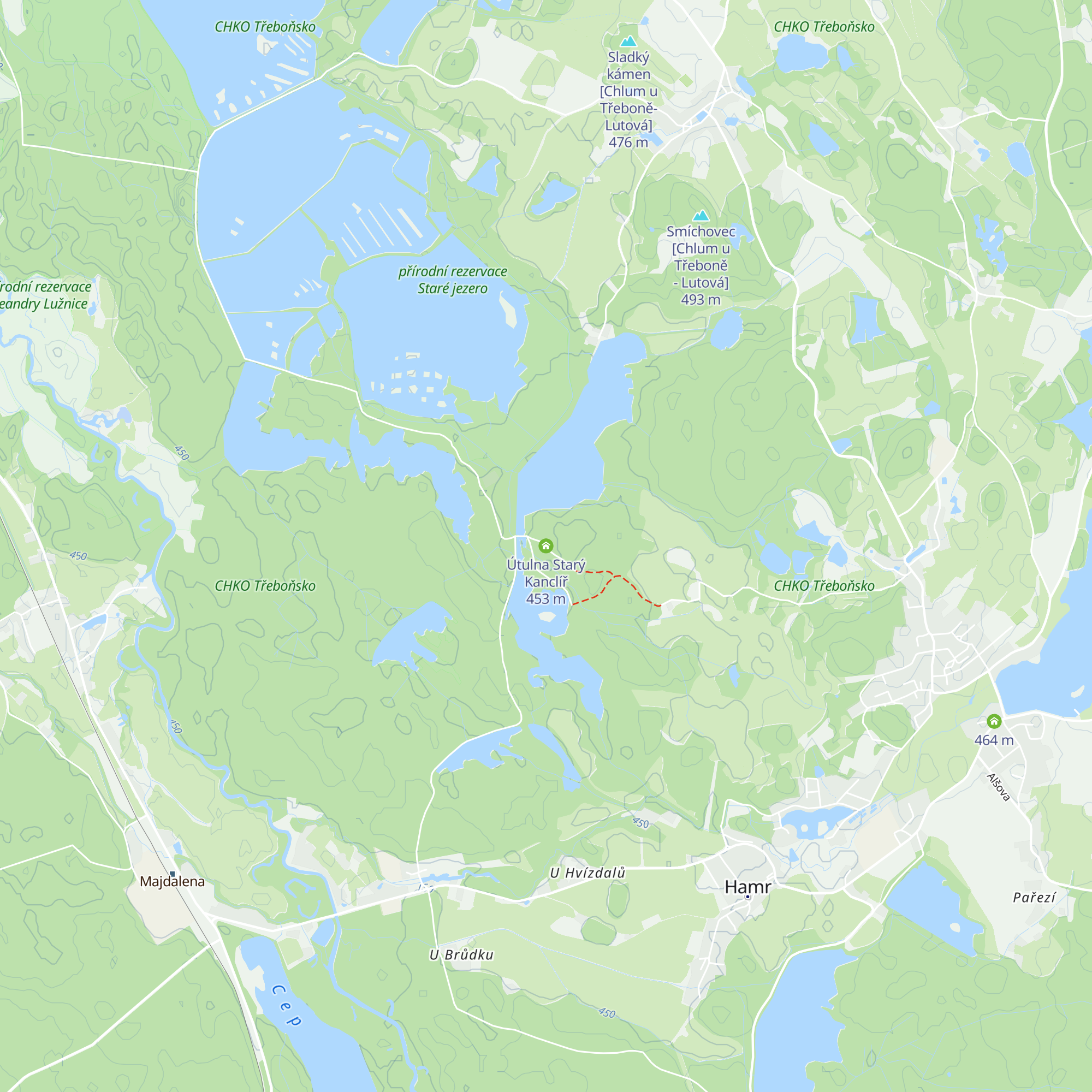 Útulna Starý Kanclíř map