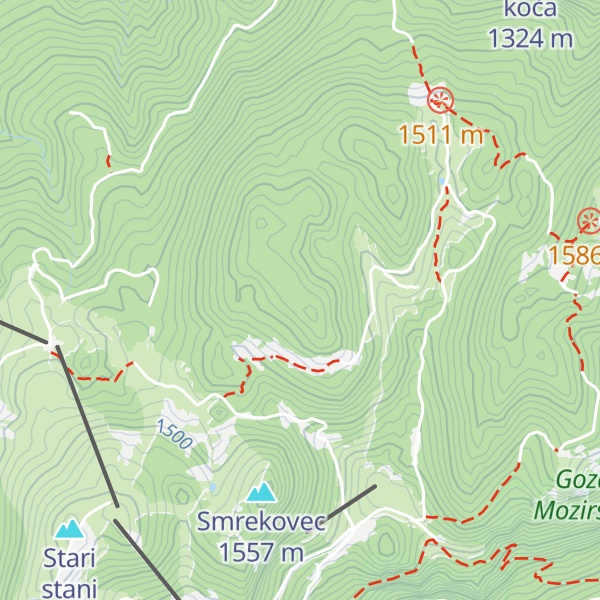 Map of Ojstri vrh