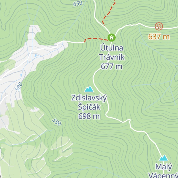 Map of Zdislavský Špičák
