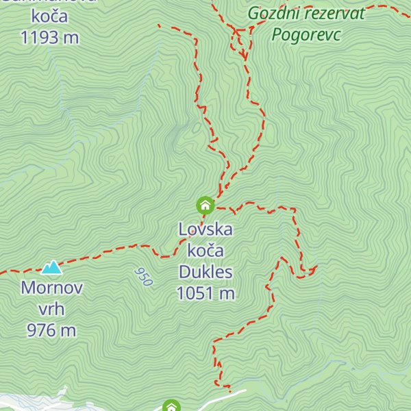 Map of Lovska koča Dukles
