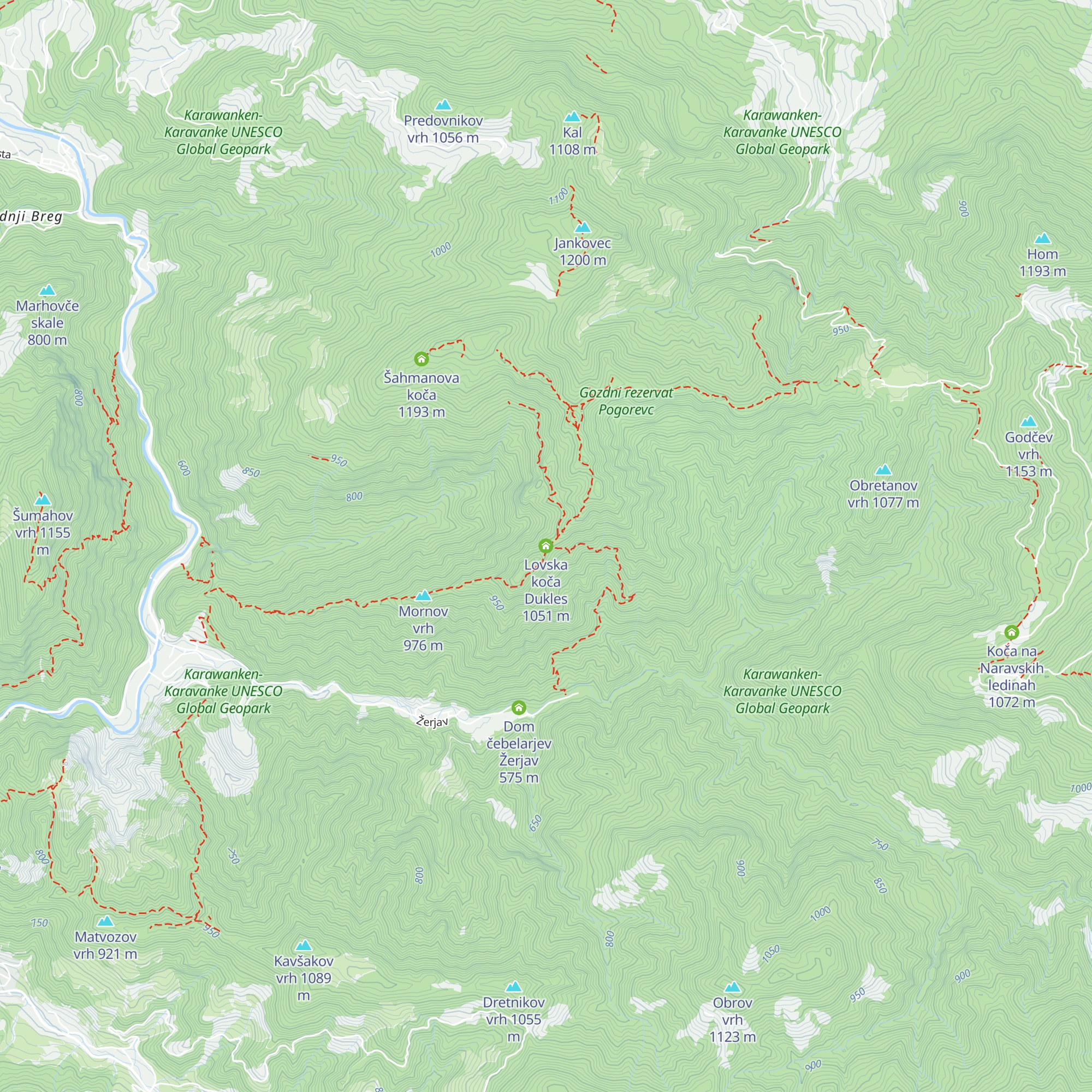 Lovska koča Dukles map