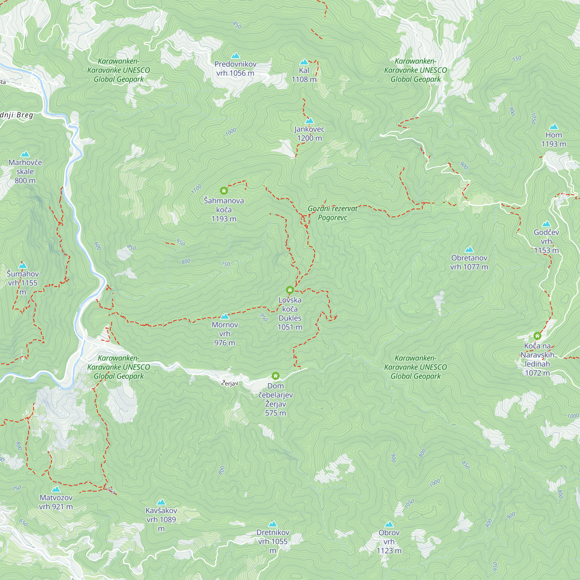 Lovska koča Dukles map