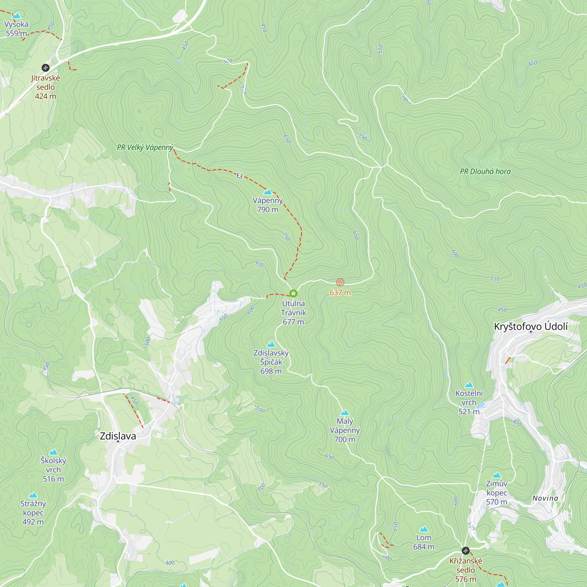Útulna Trávník map
